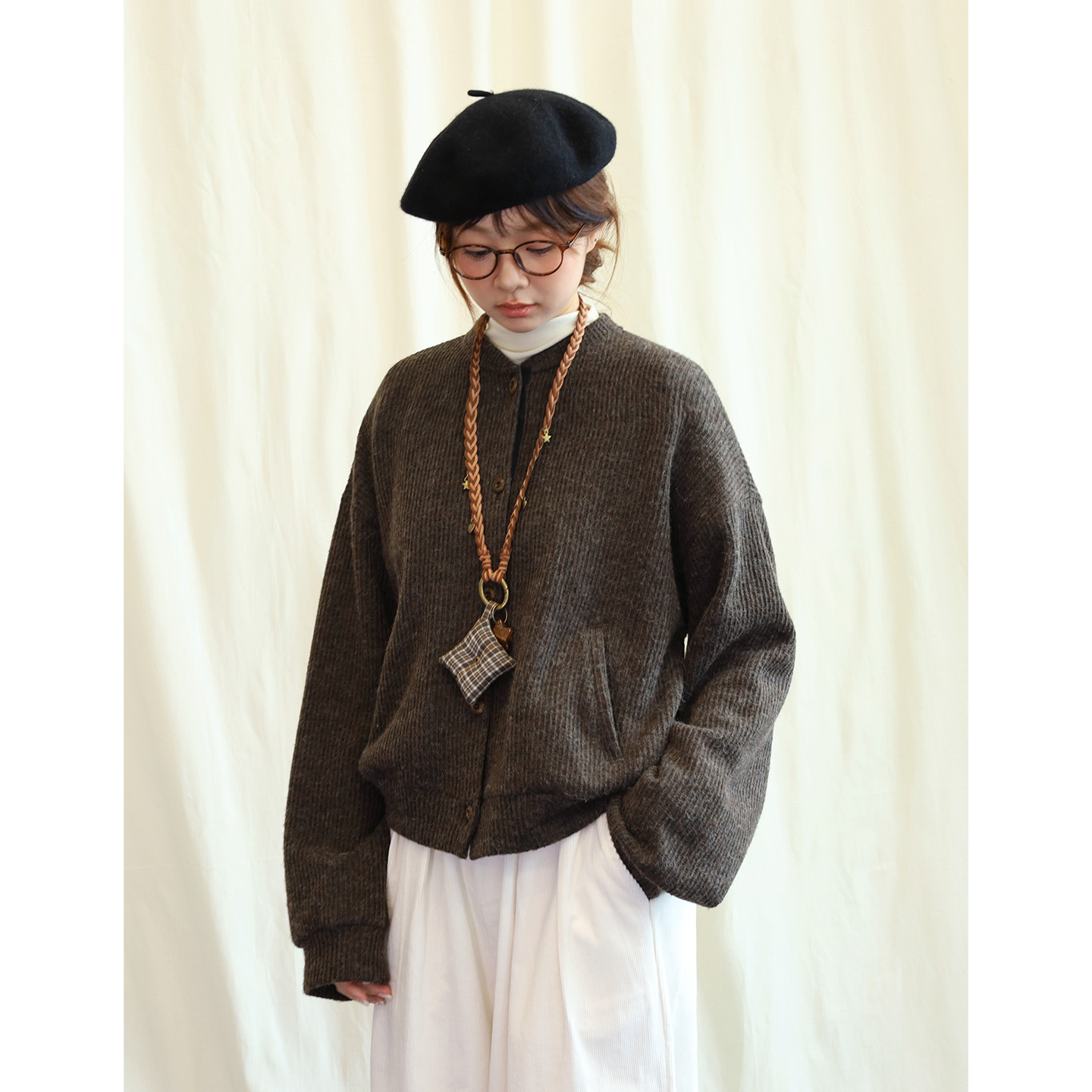 9.27日系百搭单排扣羊毛开衫