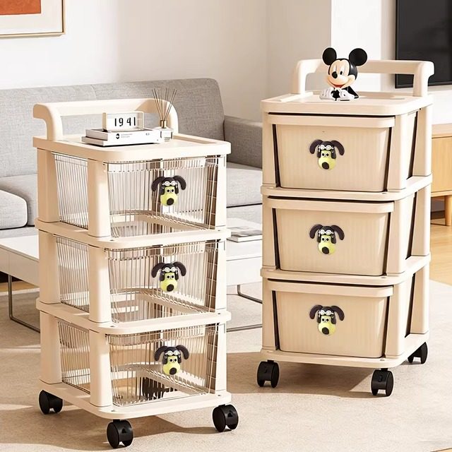 抽屉式零食置物架落地移动小推车客厅多层零食收纳家用玩具储物柜,收纳整理,整理架/置物架/收纳架,淘宝优惠券,粉丝福利购,淘宝优惠卷