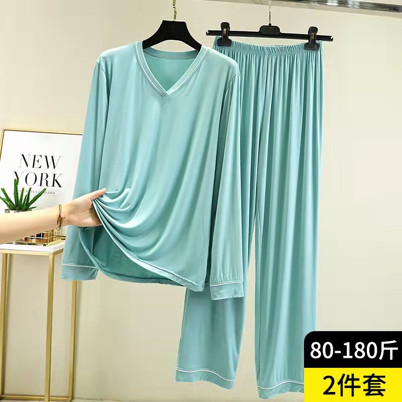 莫代尔家居服套装女春夏宽松大码长袖t恤纯棉打底薄上衣睡衣睡裤,女士内衣/男士内衣/家居服,睡衣/家居服套装,淘宝优惠券,粉丝福利购,淘宝优惠卷