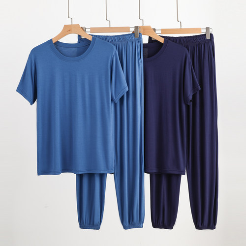 男士短袖家居服套装夏季