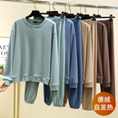宽松运动两件套 保暖睡衣休闲大码 德绒圆领家居服套装 女冬加厚长袖