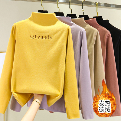 大码打底衫德绒加绒保暖上衣