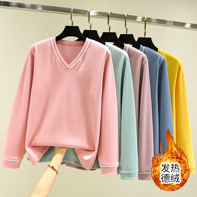 德绒保暖打底衫加绒加厚长袖上衣