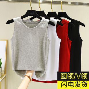 T恤衫 小吊带背心女夏外穿纯棉针织内搭显瘦上衣百搭大码 宽松无袖