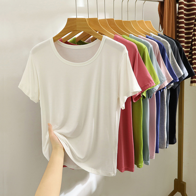 莫代尔短袖T恤衫宽松内搭上衣