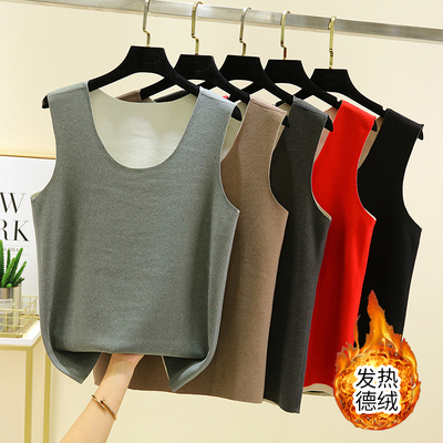 德绒圆领保暖背心男冬季