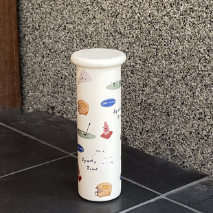 自制小众创意可爱运动羽毛球蘑菇盖随手杯 316不锈钢保温杯直身杯