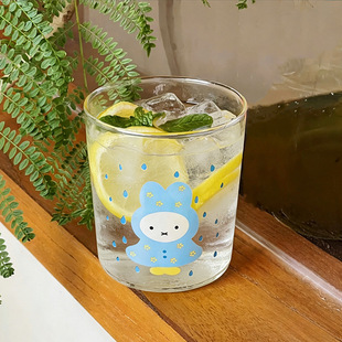 卡通少女心玻璃杯高硼硅耐高温水杯高颜值家用杯子咖啡冷萃杯氛围