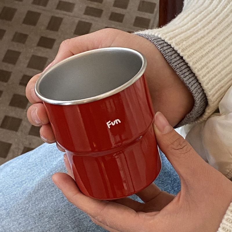 新年正红色 304不锈钢水杯户外野营咖啡杯漱口杯刷牙杯结婚伴手礼图片