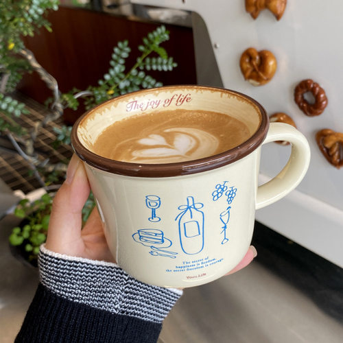 蓝莲花家居陶瓷马克杯可爱高颜值