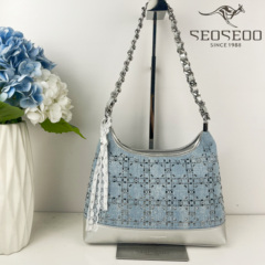 SEOSEOO南奥九州袋鼠女包正品2025新款时尚亮片腋下包手提斜挎