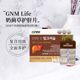 韩国GNMLife奶蓟草护旰片水飞蓟解酒加班熬夜多种护干维生素B养干