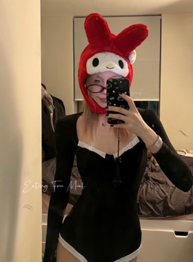 EFM STUDIO 黑白蕾丝连体打底