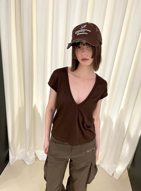 BabesoQ深v领微透柔软质感百搭内搭短袖tee多色