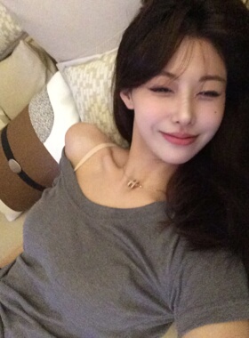 ONETONG 美式辣妹时尚百搭修身灰色V领短袖T恤女夏季新款TEE