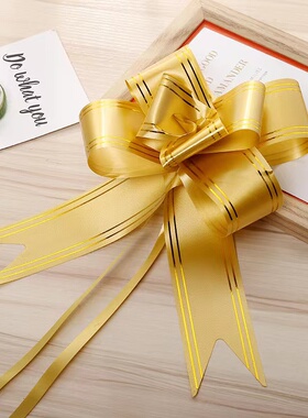 5CM特大号手拉花礼物包装丝带花蝴蝶结开学教室桌面布置红色彩带