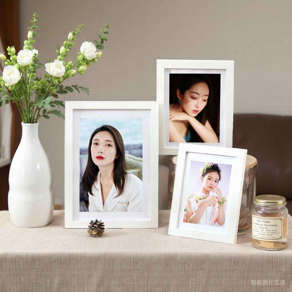 木制高级感白色相框摆台精致6寸7寸8寸洗照片做成相框小画框定制,家居饰品,相框/画框,淘宝优惠券,粉丝福利购,淘宝优惠卷