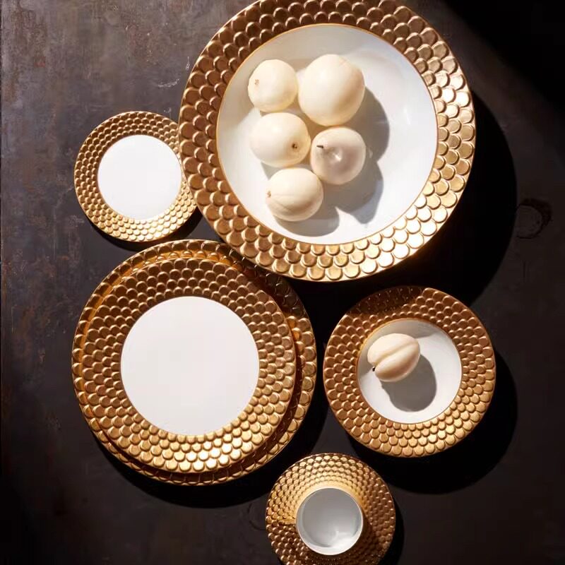 L'OBJET24K金边波光粼粼陶瓷餐盘