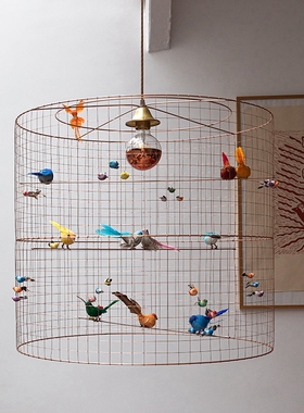 法国Mathieu Challieres纯手工编制鸟笼灯简约玄关客厅餐厅吊灯