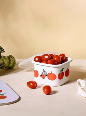 芬兰muurla姆明欢乐的苹果系列搪瓷杯木托盘收纳盒甜品牛奶杯