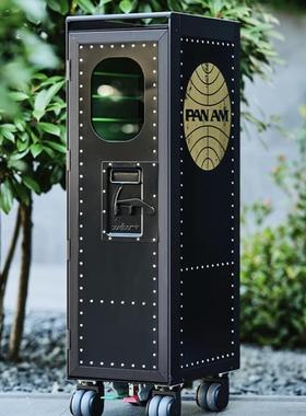 德国进口Bordbar金属银色黑色几何移动边几冰箱雪茄小推车储物车