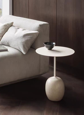 & Tradition LATO LN8/LN9大理石金属圆形大理石边几可移动小茶几