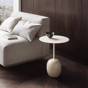 & Tradition LATO LN8/LN9大理石金属圆形大理石边几可移动小茶几