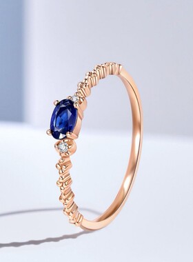 高仿托帕石戒指镀金复古饰品彩宝首饰女简约时尚个性开口戒指女