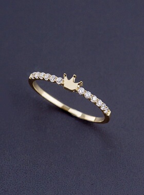 皇冠戒指女小众设计 轻奢热销简约韩版潮流时尚 个性学生指环