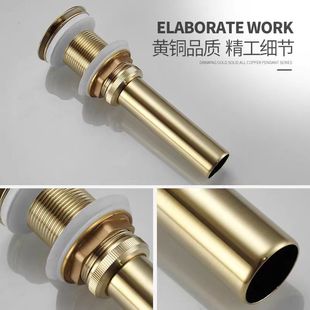 全铜拉丝金色弹跳下水器白色水镀枪灰洗手盆面盆洗脸池台盆落水配