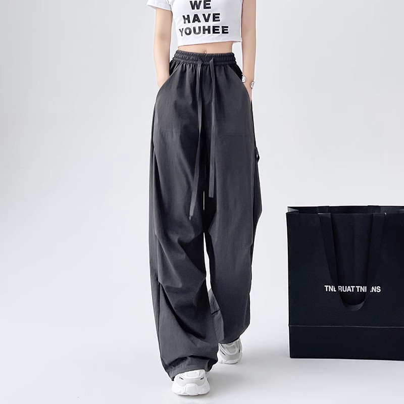 日本offcat美式工装裤女夏季薄款宽松垂感窄版直筒休闲阔腿裤