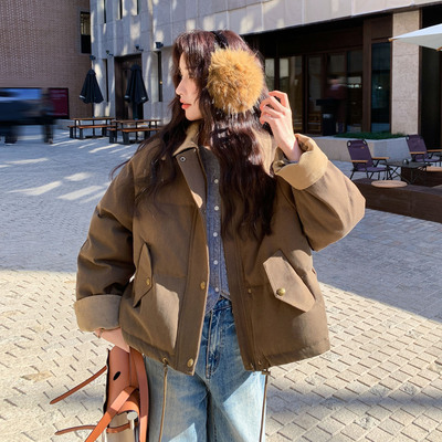 日本offcat小个子短款羽绒服女2025新款冬超火巨好看的90白鸭绒加