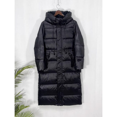 日本OFFCAT25冬新款黑金标黑钻鹅绒羽绒服女长款过膝连帽收腰加厚