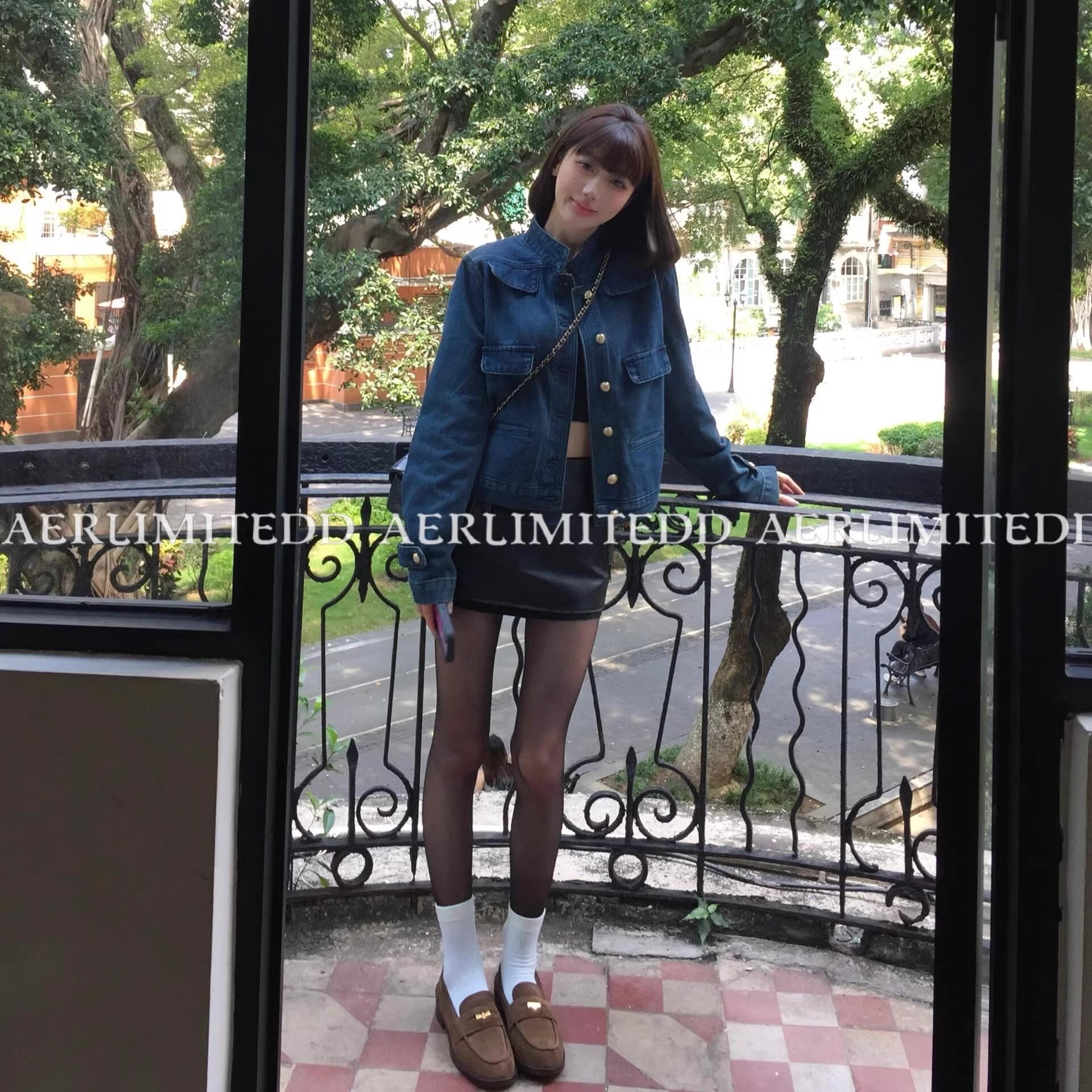 日本offcat设计感气质中古立领牛仔外套秋季新款小香风夹克上衣女