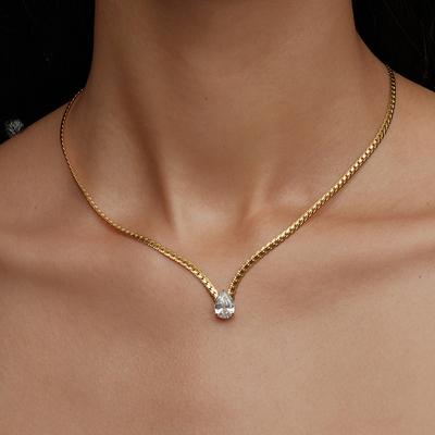 项链高级感轻奢小众不掉色配裙子欧美简约气质金色蛇骨链锁骨链女
