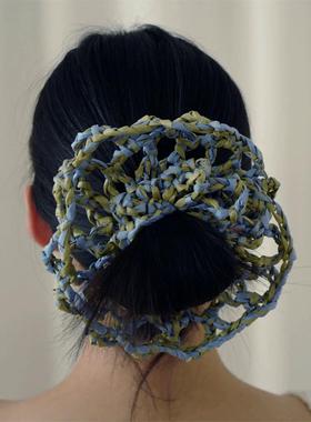 可可手工定制拉菲草枝蔓发饰大肠发圈气质高级氛围感头饰女