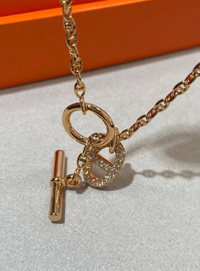 猪鼻子项链高级感轻奢小众钛钢不掉色满钻吊坠OT扣锁骨链2025新款