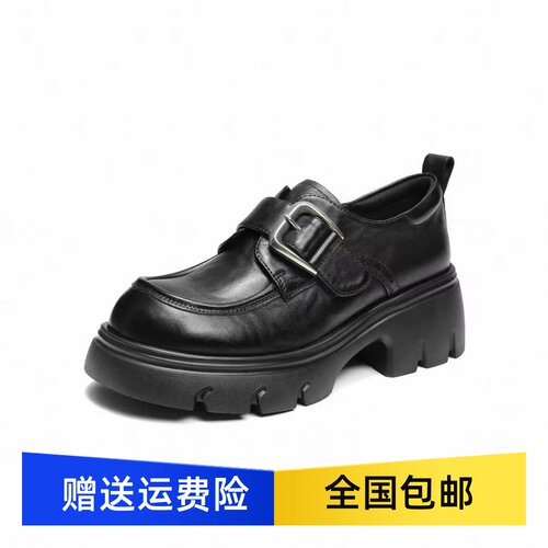 商场同款厚底增高乐福鞋女2026新款复古学院英伦风小皮单鞋子F9W2