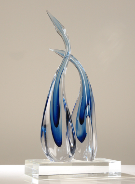 艺术大师手作琉璃天鹅摆件