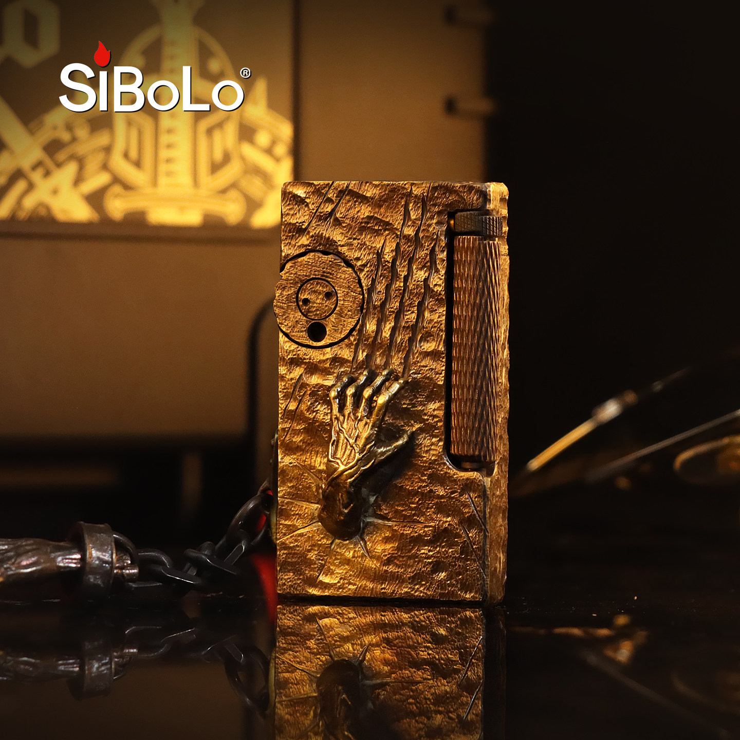 SiBoLo仕保罗限量版魔爪打火机防风复古高端黄铜品牌男士高档礼物