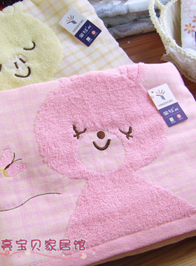 专柜正品 金号毛巾 纯棉无捻柔软多层纱布浴巾 G3572可爱小兔特价