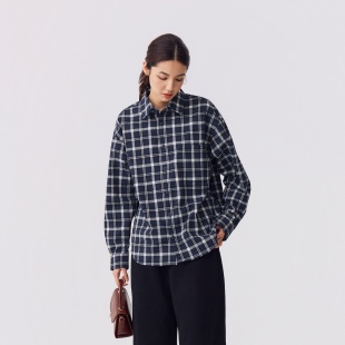 OCTOBEE LAB翻领长袖通勤日本进口COOLMAX速干格子条纹衬衫衬衣男