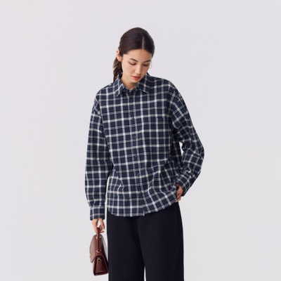 OCTOBEELAB日本进口格子衬衫男