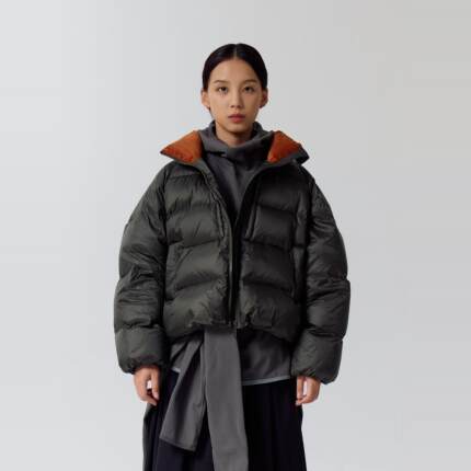 OCTOBEE LAB觅风与室秋冬加厚保暖90白鸭绒短款面包羽绒服外套女