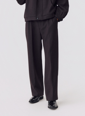 OCTOBEE LAB MM同款 澳洲进口初剪羊毛直筒西裤加厚老钱风裤子男