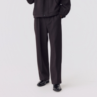 OCTOBEE LAB MM同款 澳洲进口初剪羊毛直筒西裤加厚老钱风裤子男