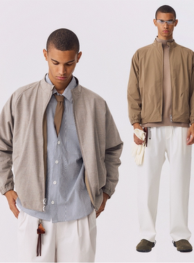 OCTOBEE LAB秋季三醋酸羊毛SOLOTEX防水抗皱老钱风双面穿夹克外套