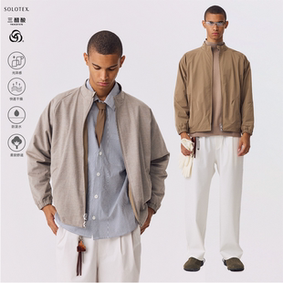 OCTOBEE LAB秋季三醋酸羊毛SOLOTEX防水抗皱老钱风双面穿夹克外套