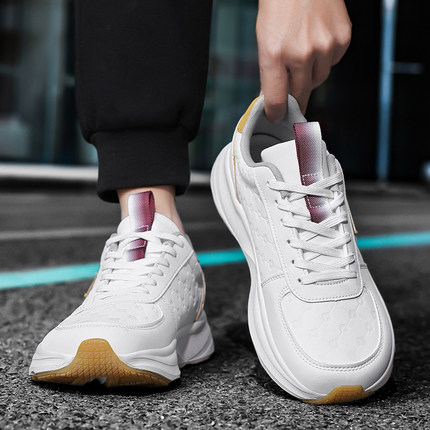 脚宽脚肥4E宽楦男鞋防滑厚底运动休闲鞋脚胖宽系带小白鞋百搭潮鞋
