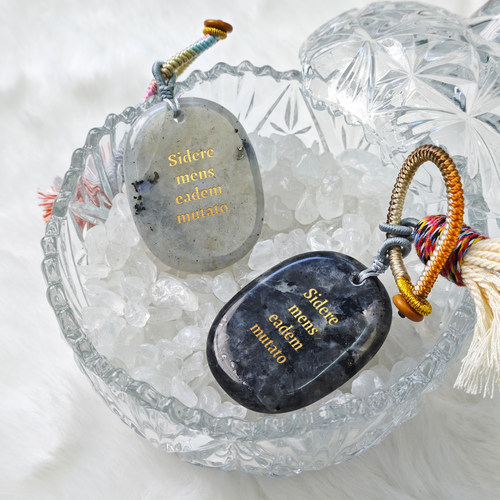 Sidere mens eadem mutato天然水晶掌心石钥匙扣解压石忘忧石挂件